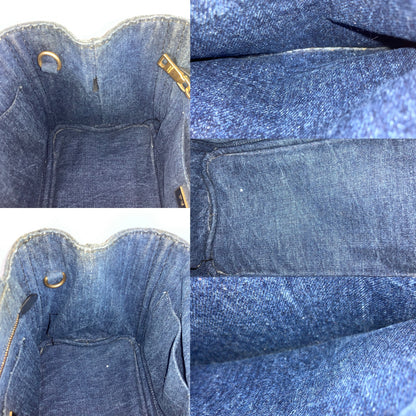Prada Blue Denim Canapa Top Handle Bag