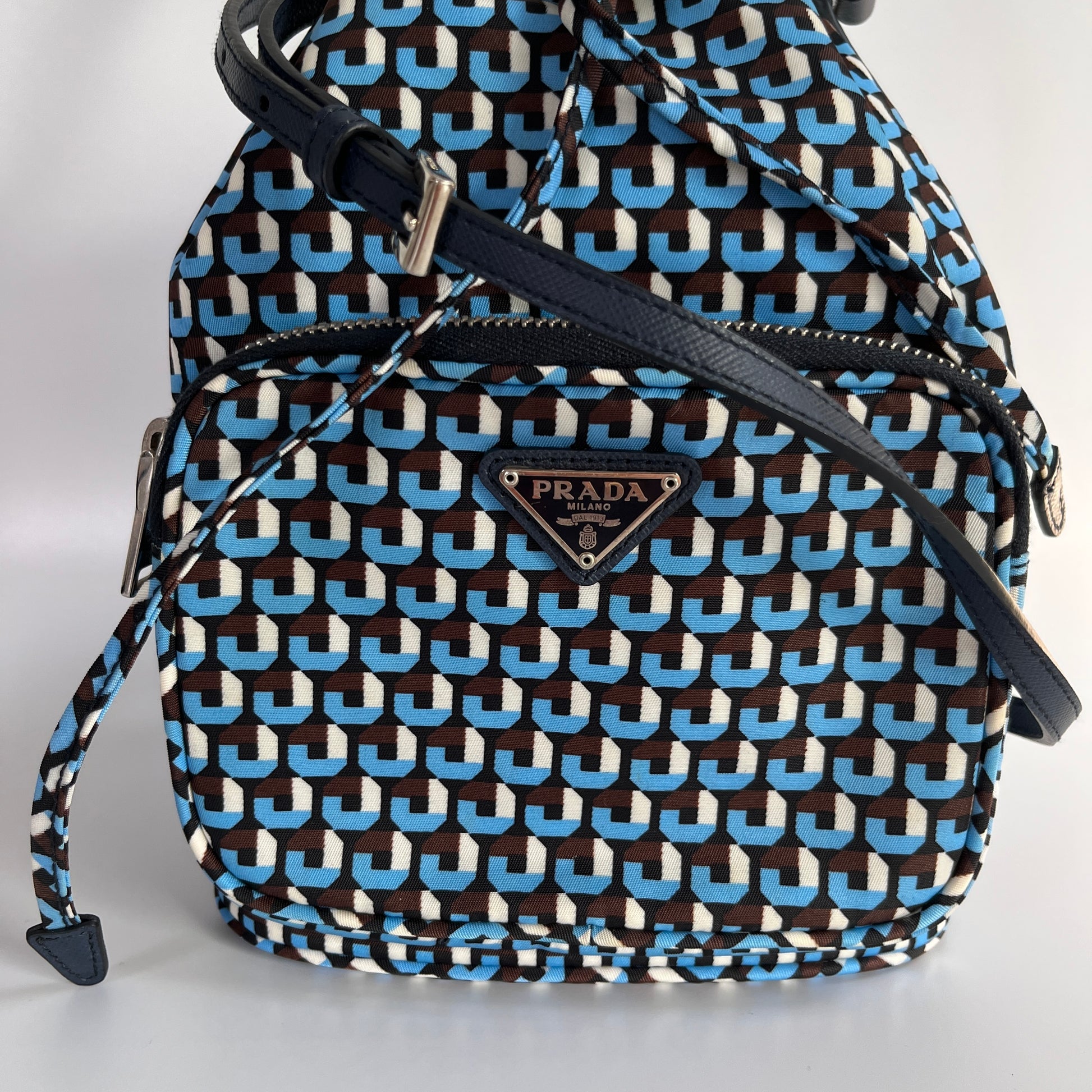 prada bucket nylon crossbody bag