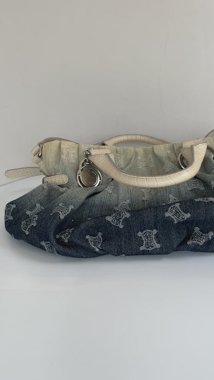 Celine blue denim Macadam Gradient 2Way Bag