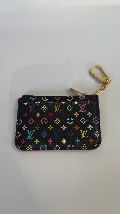 Louis Vuitton x Takashi Murakami Black Multicolor Cles Coin Purse