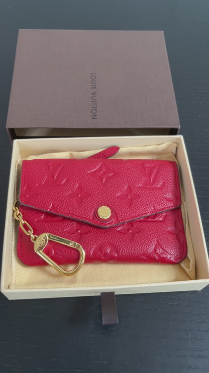 Louis Vuitton Red Empreinte Leather Cles Coin Purse